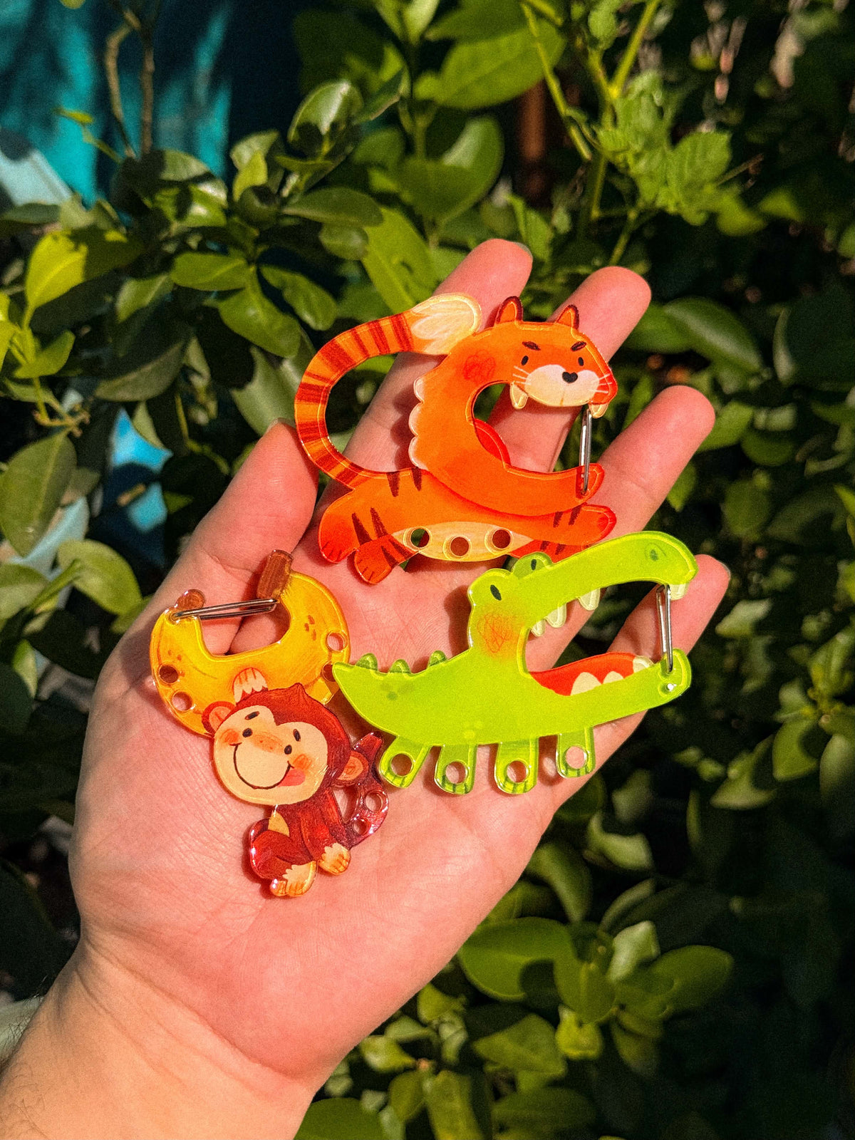 Monkey Acrylic Carabiner Keychain Holder