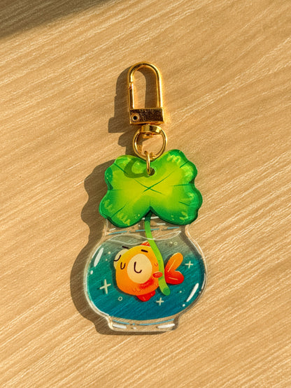 Lucky Fish Bowl Acrylic Keychain