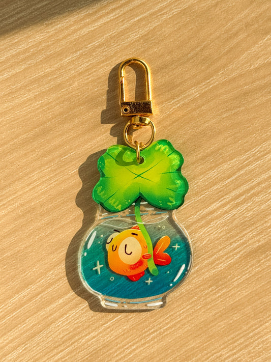 Lucky Fish Bowl Acrylic Keychain