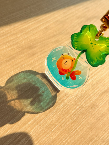 Lucky Fish Bowl Acrylic Keychain