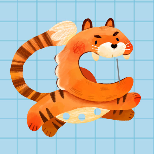 Tiger Acrylic Carabiner Keychain Holder
