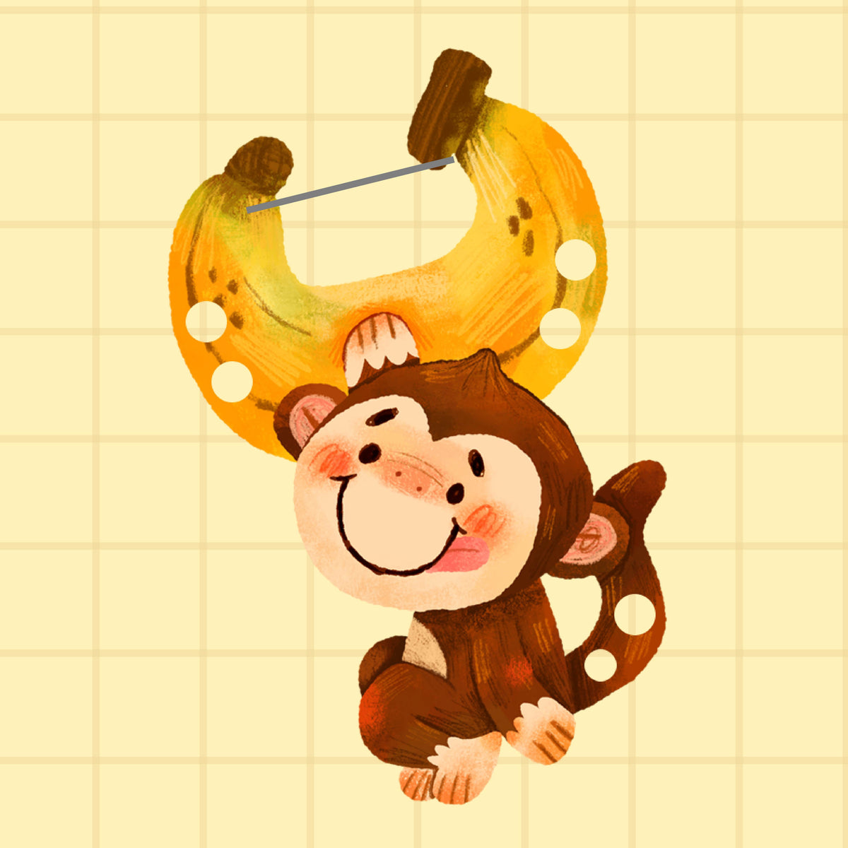 Monkey Acrylic Carabiner Keychain Holder