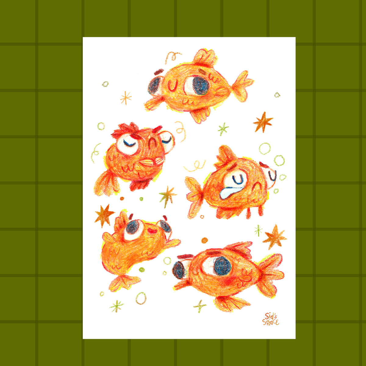 Fishy Feelings Post Card Art Print