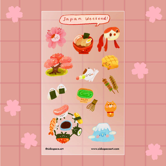 Japan Weekend Journaling Sticker Sheet