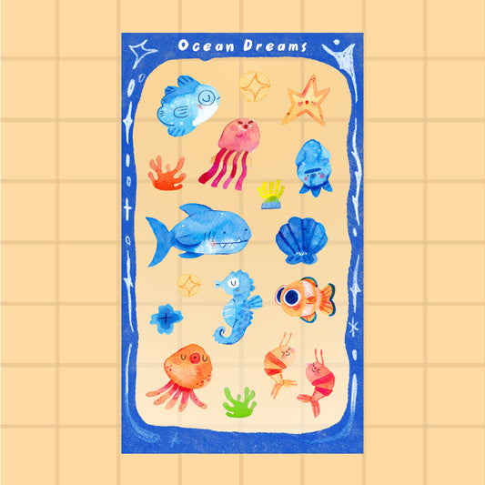Ocean Dreams Journaling Sticker Sheet