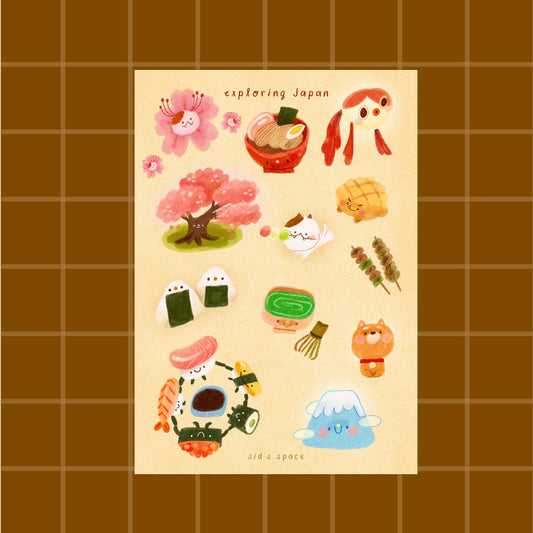 Japan Weekend Post Card Art Print